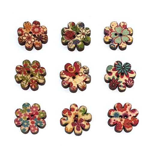 패턴 나무 꽃 비즈(10개)
